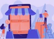 Illustration UX fiche produit e-commerce mobile avec parcours d’achat optimisé pour augmenter le taux de conversion