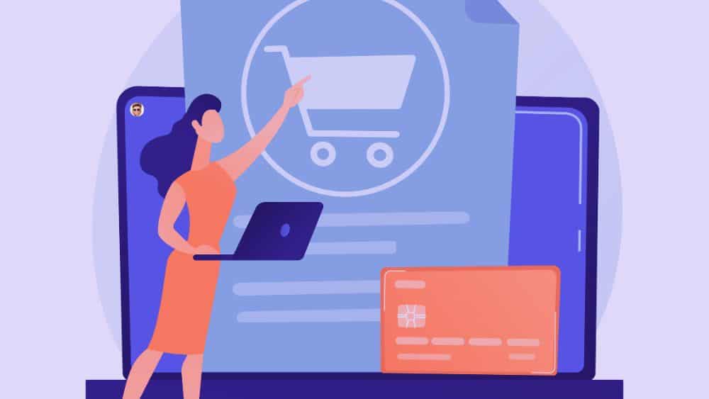 Quelles questions une fiche produit doit-elle résoudre pour convertir Illustration fiche produit e-commerce avec panier et paiement en ligne montrant les questions clés pour convertir et déclencher l’achat