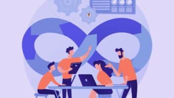 Équipe marketing analysant une boucle de données représentant le Loop Marketing HubSpot et la croissance continue
