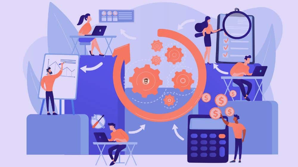 Loop Marketing HubSpot : phase d’évolution et optimisation continue des performances Phase d’évolution du Loop Marketing de HubSpot illustrant l’analyse des performances et l’optimisation continue des équipes marketing ventes service client