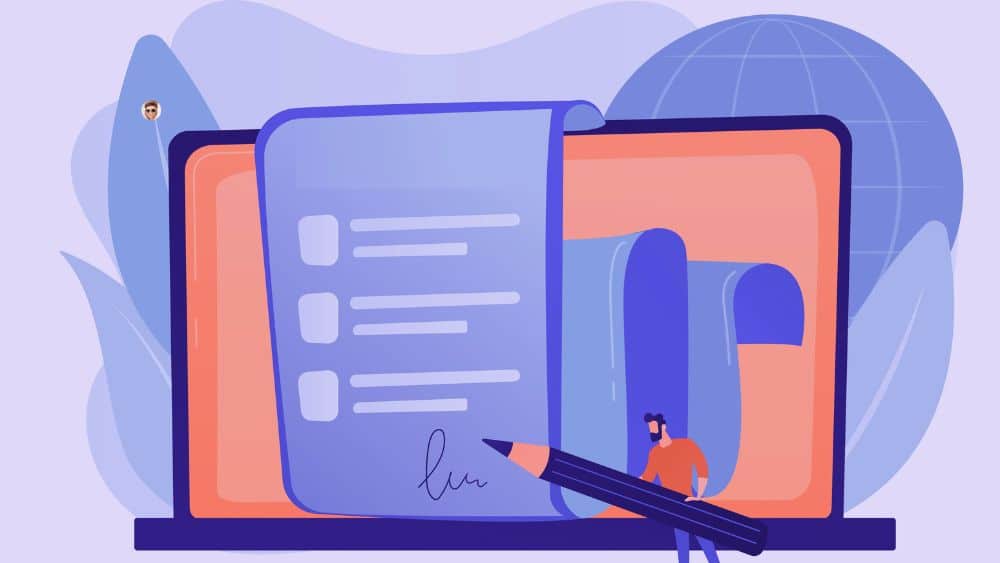 Statuts et conventions d’une holding à formaliser Illustration d’un entrepreneur signant des documents pour formaliser les statuts et conventions d’une holding.