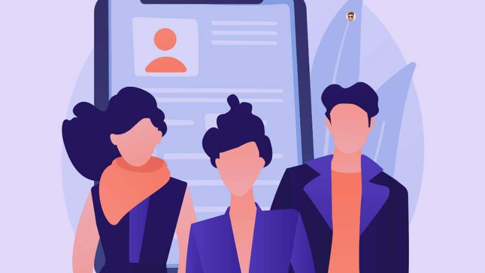 Comment montrer la réalité de votre entreprise pour renforcer votre marque employeur ? Illustration de collaborateurs devant une plateforme de recrutement représentant une entreprise qui valorise ses équipes et son quotidien.