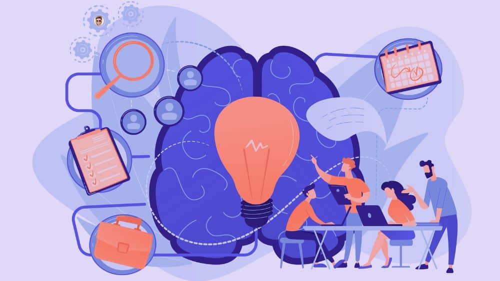 Profils commerciaux qui gagnent du temps avec l’agent de prospection de HubSpot Illustration d’une équipe commerciale utilisant l’agent de prospection de HubSpot pour préparer les rendez-vous et enrichir le CRM.