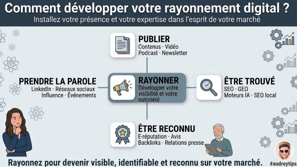 Installer durablement votre expertise dans l’esprit de votre marché Développer sa visibilité et sa notoriété B2B en publiant, en prenant la parole, en étant trouvé et reconnu